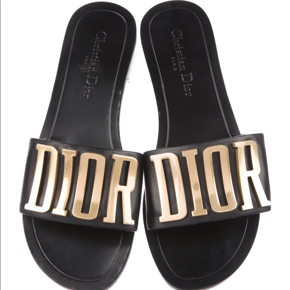 dior leather slides